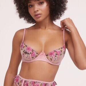 For Love and Lemons Blushing Rose Lace Bra